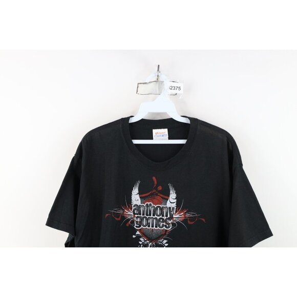 Vintage Y2K Mens Size Large Faded Rock Music Band Anthony Gomes T-Shirt Black - Picture 2 of 13